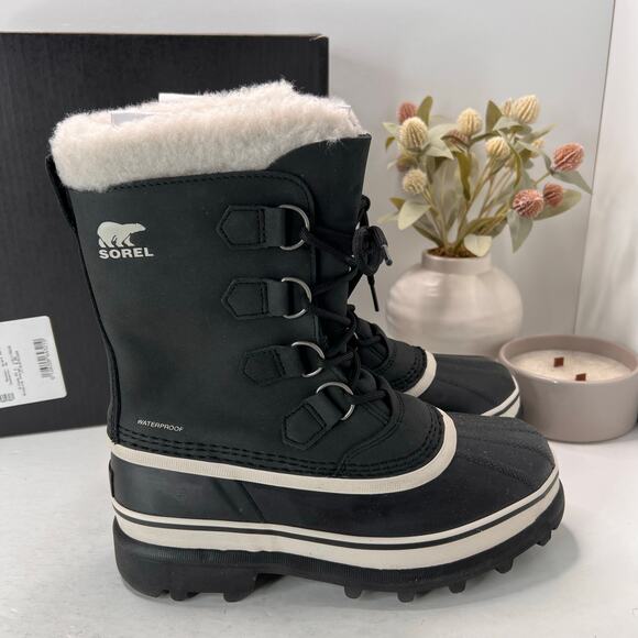 Sorel Caribou WP Waterproof Boots Black Stone NL1005-011 Women 8 NWB - Picture 3 of 10